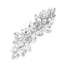 Épingles à cheveux vintage pour mariée et demoiselle d'honneur, élégantes pinces à cheveux en forme de grande feuille, ornées de strass.