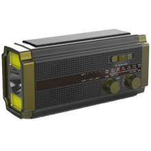 Genopladelig batteridrevet radio, solcelledrevet krankdynamo til nødsæt, rækkevidde på over 5-10 m LED-lommelygte, AM FM kortbølgeradio, god