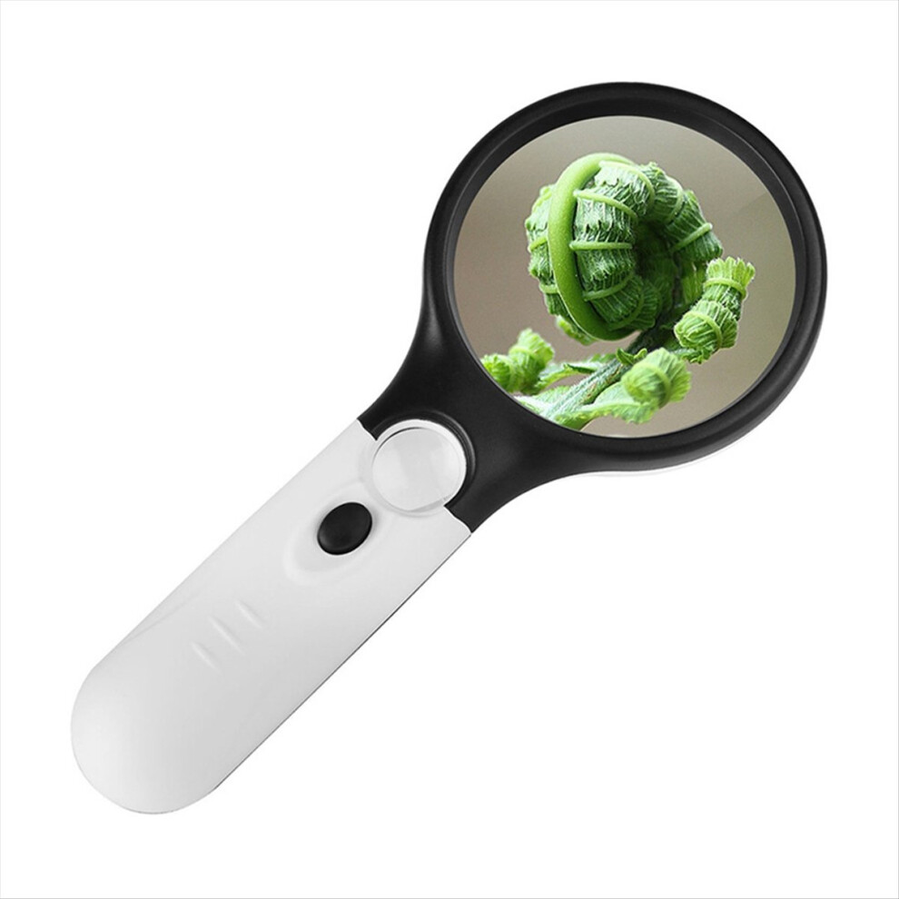 45X Professional Handheld Magnifying Glass Reading Lens 3 LED Light for Reading Magnifying Glass Jewelry Loupe
