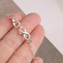 Clasp Airgid Steirling le haghaidh Síneadh Bráisléid, Clasp Crúb Gliomach Hipir-ailléirgineach le Meicníocht Glasála Slán, Fáinní Léim