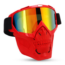 Outdoor-Brille mit verstellbarem Gummiband, wind- und staubdichter, abnehmbarer Gesichtsmaske für Männer, Frauen und Jugendliche, geeignet für