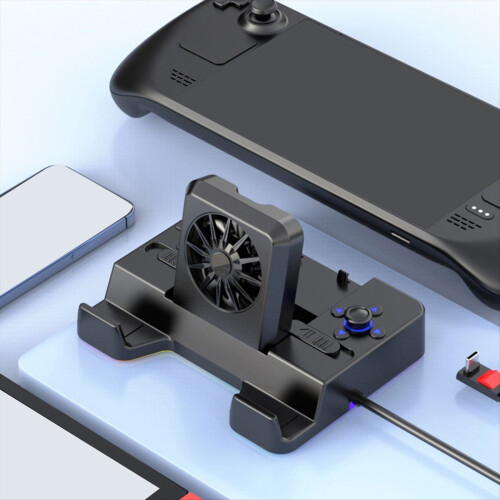 For Expansion Dock Handheld Bracket Expansion -Compatible Projection USB Radiator Foldable with Light 2