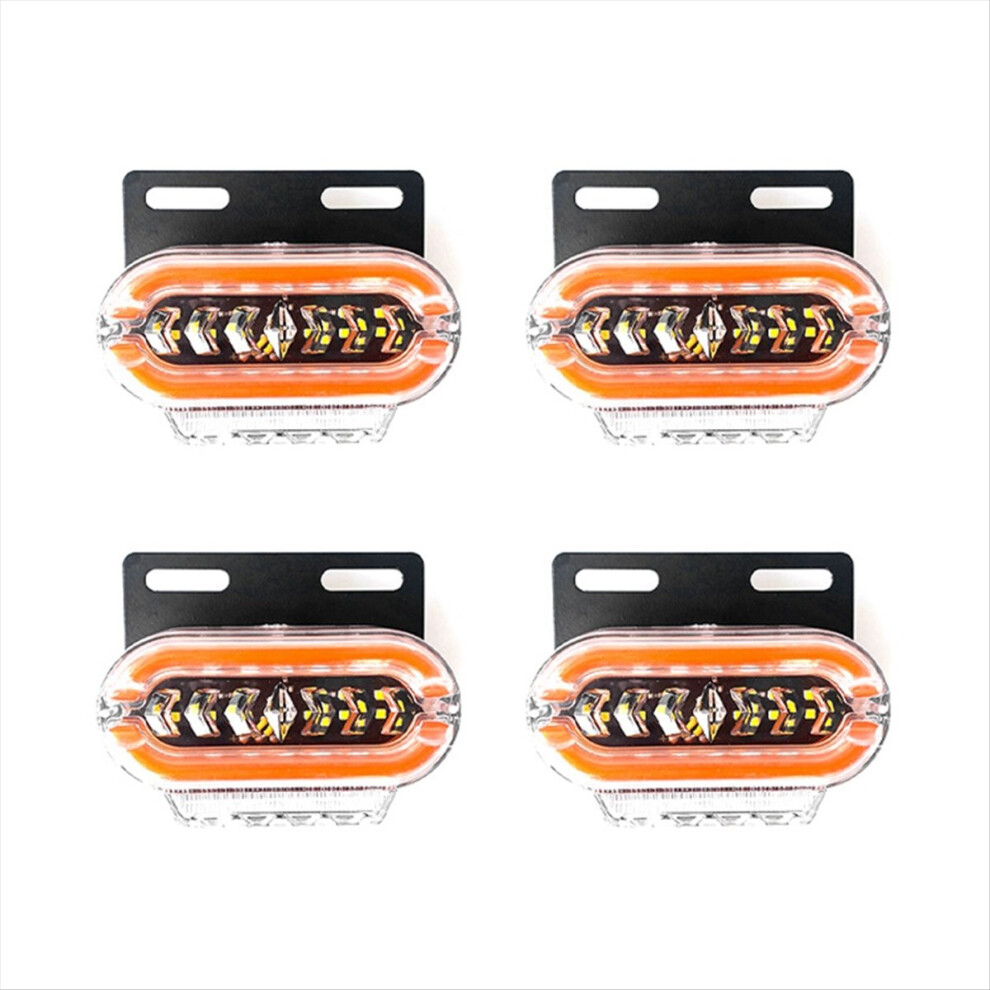 4Pcs 24V Led Side Marker S Signal Indicator Lamp Warning Tail 3 Modes Turn Signal Truck Trailer Lorry Light 4852840240834