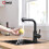 Matte Black Pull Down Kitchen Faucet Single Handle with Sprayer Easy OneHand Control 4