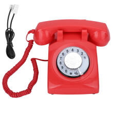 Universel standard fastnettelefon kompatibel med ledning Retro vintage design Plug and Play opsætning Roterende skivefunktionalitet, god kvalitet,