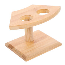 Wooden Ice Cream Cone Holder Stand with Two Holes, Elegant Dessert Display Rack for Parties