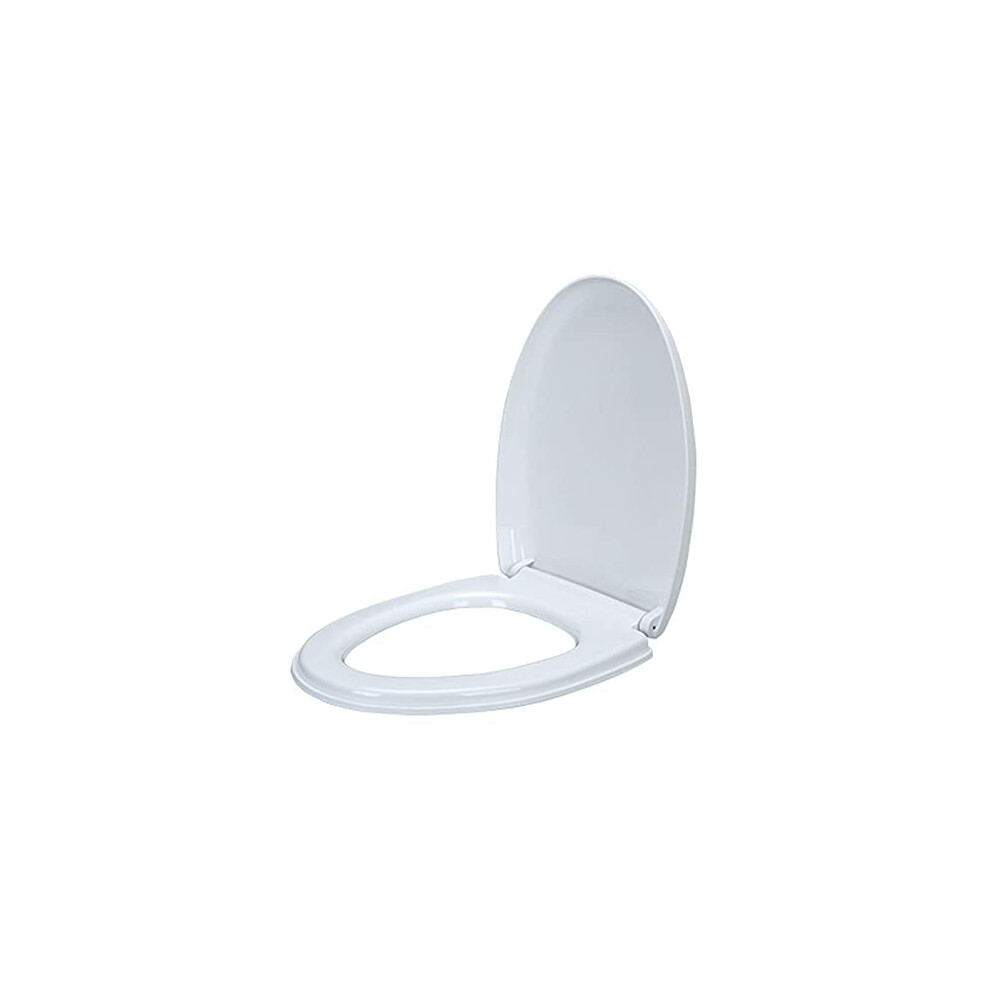 Elongated Quiet Close Toilet Seat White With Adjustable Hinges, Easy Clean Surface, Quick Install 9426802893694