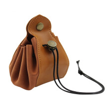 Stilvoller Leder-Münzbeutel mit Kordelzug, multifunktionales Etui zur Aufbewahrung von Würfeln, Schlüsseln und Schmuck, mit Gürtelschlaufe,