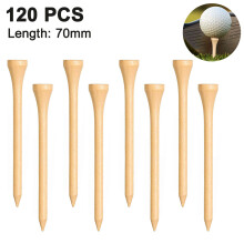 Bambu golftees, standardstorlek, mindre friktion, hållbar bambu, främjar grundare inspel, extra avstånd och precision, platt koppdesign, premium