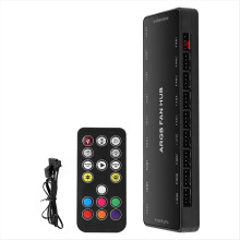 ARGB-Controller für PC 1 bis 9 Hub-Fernbedienung 5V 3-Pin Lüftersteuerungsadapter 4-Pin PWM-Dockingstation