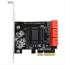PCIe 4x to 6 Port SATA3.0 6Gbps PCIe to Adapter Controller Expansion Card ASM1166 for HDD SSD with 8cm/12cm Bracket