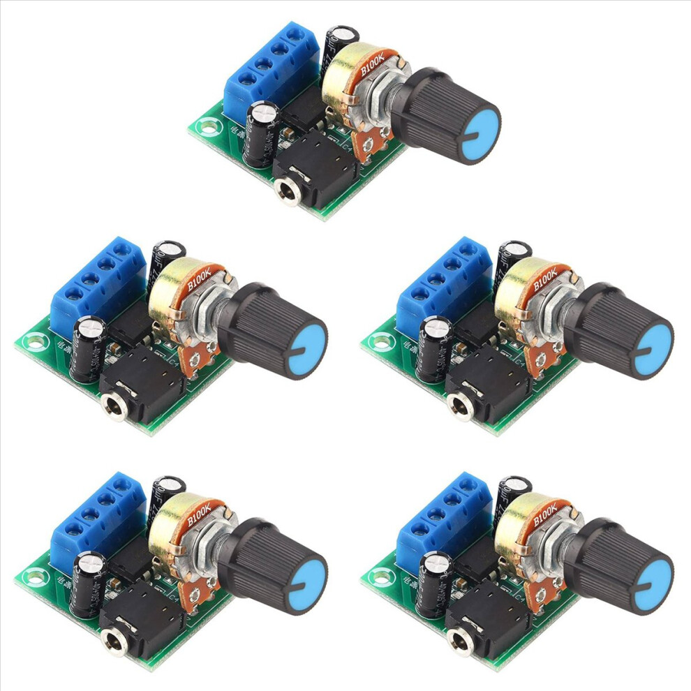 5X Lm386 Super Mini Amplifier Board, 3V-12V, 0.5W-10W Speaker Low Noise Power Consumption, For Speaker Audio System Diy 4852840248670