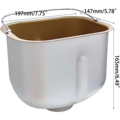 Bread Machine Replacement Pan with Nonstick Coated Interior, Rectangular Bread Maker Liner Bucket 2