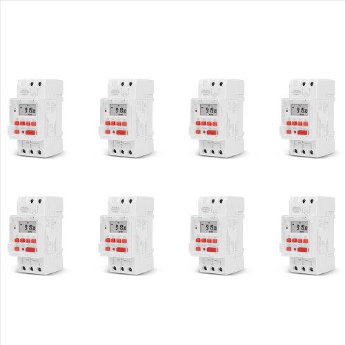 8X TM919B 220V 30A Programmable Digital Timer Switch DIN Automatic ...
