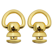 2 Stuks 360 graden roterende metalen D-ringen Studs-kGouden