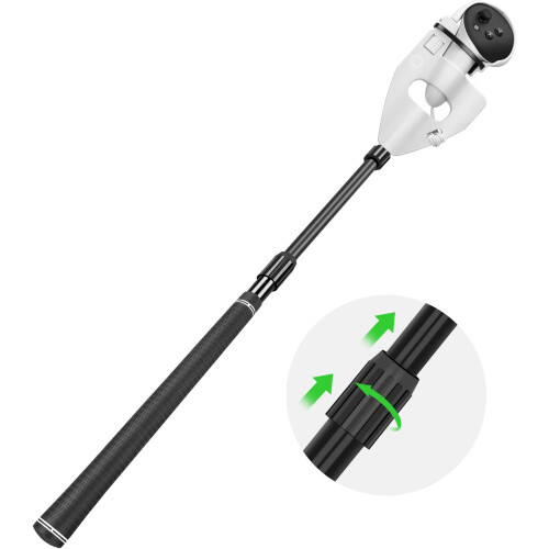 VR Golf Club Handle for Oculus Quest 3, Adjustable Grip with Secure Lock and Retractable Design