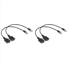 4X Headset Adapter RJ9 Plug Dual 3.5 mm Audio Socket Socket to Plug RJ9 Plug Adapter Converter Cable for Telephone