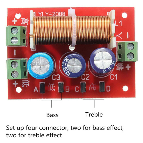 5X 400W Speaker Crossover 2 Way High-Low 4-16 Ohm Frequency Divider for Speaker 2