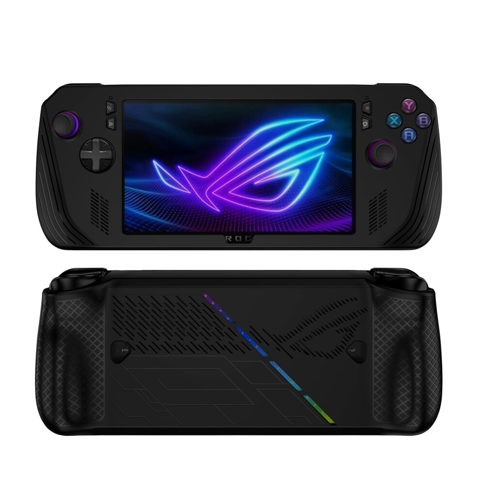Shockproof Silicone Case With Full Coverage Protection And Nonslip Ergonomic Grip (Black) For Rog Ally X Black 9189345649264