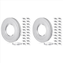2 stuks 33Ft RVS slangklem DIY metalen band en 40 stuks bevestigingsmiddelen verstelbare wormwiel slangklemmen voor pijpbuis