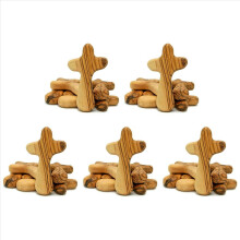 50PCS Small Olive Wood Crosses, Holding Crosses Portable Prayer Crosses