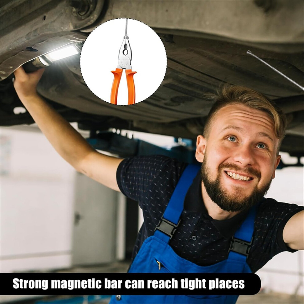 Housolution Kit 5 Outils Télescopiques Magnétiques – Ramassage 1&15 Lbs, Miroirs 360°, Lampe LED Flexible