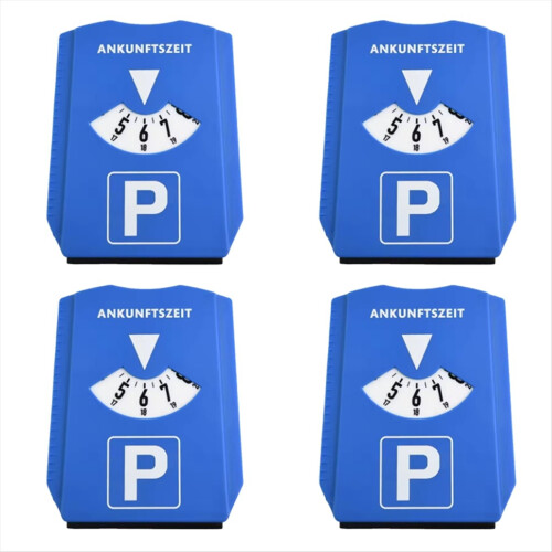 4pcs Car Parking Disc Timer Clock Arrival Time Display Blue Plastic Parking Time Tools Parking Disc Parking Meters