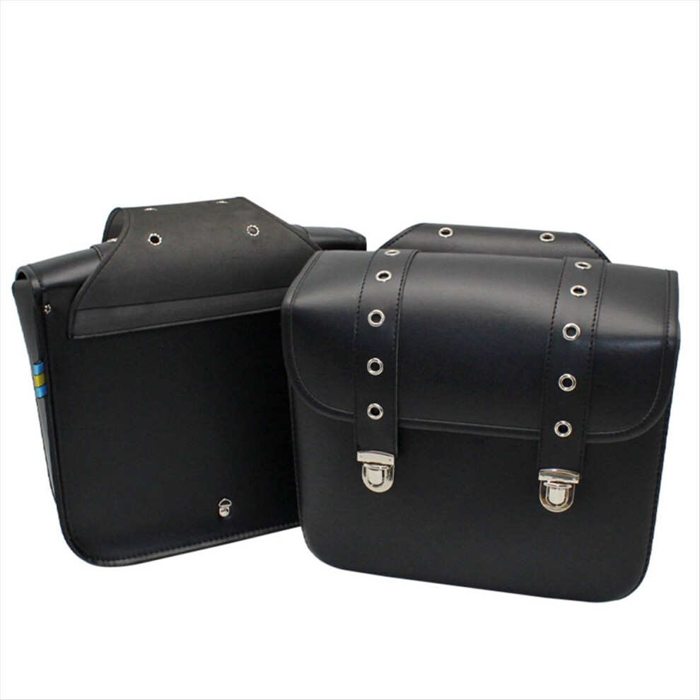 1 Pair Motorcycle Retro Saddlebag Pu Leather Side Bags Storage Bags Tail Bags For Universal Storage Tool Parts Light 4852840222625