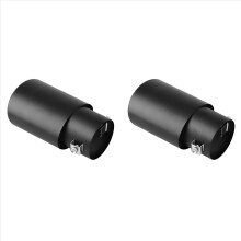 2X Stainless Steel Car Exhaust Tip, 2.1In to 1.5In Universal Car Exhaust Pipe Modification Tail Throat Tail Pipe (Black)