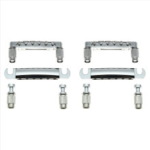 Conjunto de 2 pontes Tune-O- e cordal com pinos para guitarra elétrica Les Paul estilo ponte ABR-1, cor prata.
