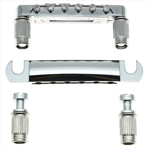 Σετ 2X Tune-O- Bridge και Tailpiece με Studs για ηλεκτρική κιθάρα ABR-1 Bridge Style LP, Ασημί 2