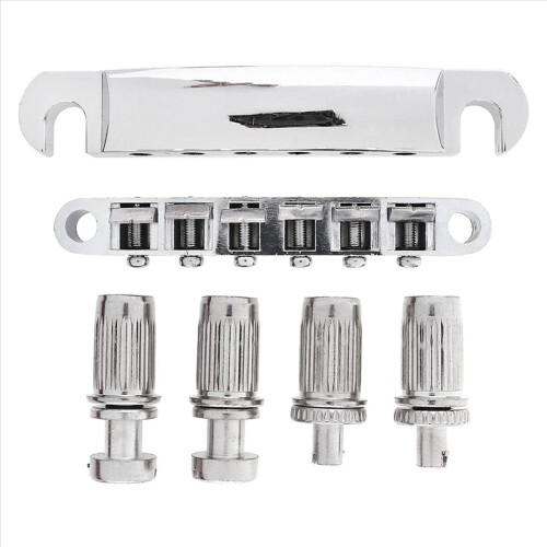 Σετ 2X Tune-O- Bridge και Tailpiece με Studs για ηλεκτρική κιθάρα ABR-1 Bridge Style LP, Ασημί 1