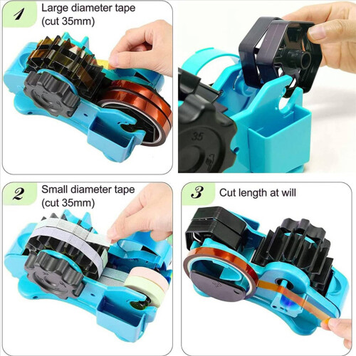 Dispensador de Fita Térmica para Sublimação com Corte em Rolo Duplo, com Núcleo de 1 Polegada e 3 Polegadas, Azul 2
