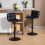 Homcom HOMCOM Bar Stools Set of 2 Swivel Height Adjustable Barstools Black 1