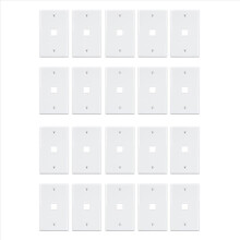 Pacote com 20 placas de parede para conector de 1 porta, placas de parede Ethernet de baixo perfil, placas de parede de 1 módulo para