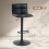 Homcom HOMCOM Bar Stools Set of 2 Swivel Height Adjustable Barstools Black 3