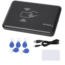 USB-RFID-Kartenleser (Plug & Play) mit integriertem Betriebssignalgeber, schnelles Auslesen von RFID-Tags für Zutrittskontrolle, kompatibel mit