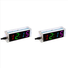 Kit orologio fai da te 2X Orologio digitale a tubo con display colorato DS1302 Kit elettronico Kit di assemblaggio per saldatura