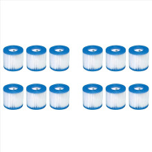 12 Stück Poolfilterkartuschen 89x79x45 mm, Ersatzfilter für Poolfilterpumpen und -reiniger