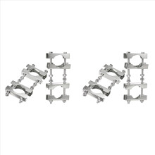 4x Doppelantennenmast-Klemmen-Set mit V-Backenblock und Mastklemmen-Montagehalterung für TV-, CB-, Amateurfunk- und Fahnenmast