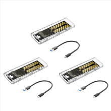 3X M2 SSD Case M.2 NVME SSD Enclosure Portable USB3.1 Type-C SSD Transparent Hard Disk Case 5Gbps for PC