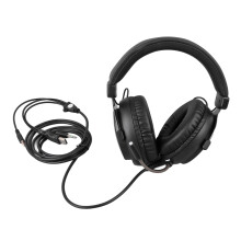 Gamingheadset med 50 mm drivere, støjreducerende mikrofon, komfortabel pasform, RGB-belysning, USB og dobbelte stik til pc, PS4, Xbox,