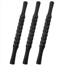 3 rodillos de masaje muscular con engranajes ajustables, palo de masaje, autoliberación miofascial, color negro