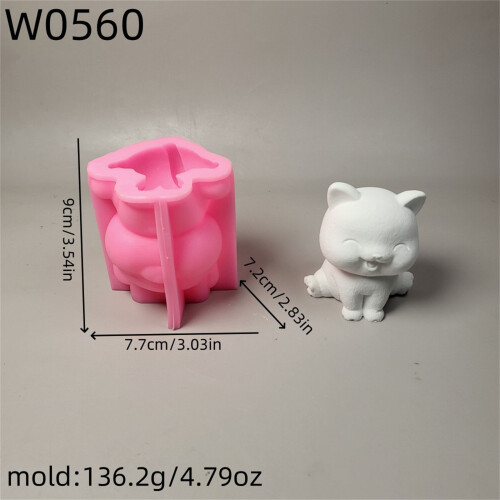 Silicone Mould 3D Cats Candle Molds Casting Molds Candle Making 2