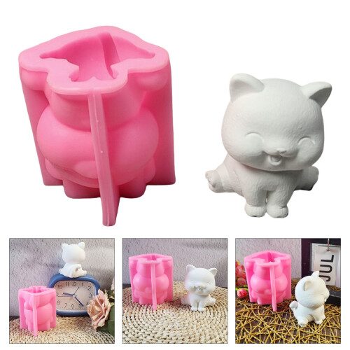 Silicone Mould 3D Cats Candle Molds Casting Molds Candle Making 1