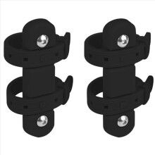 2x Fietsfleshouderadapter Siliconen Racefiets Ketelhouder Conversiebasis Zonder Gat Fietsaccessoires Zwart