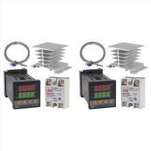 2x PID-temperatuurregelaar - C100 thermostaatkit Hoogspanning 100ACV tot 240ACV + SSR-relais 40DA + K-sonde