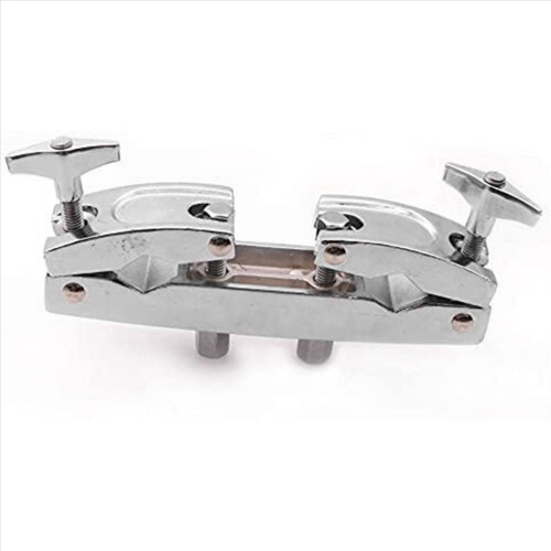Supporto per supporto per piatti multi-morsetto argento a 2 fori, 4 pezzi, per batteria, piatti, campanaccio 1