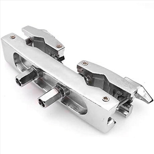 Supporto per supporto per piatti multi-morsetto argento a 2 fori, 4 pezzi, per batteria, piatti, campanaccio 2