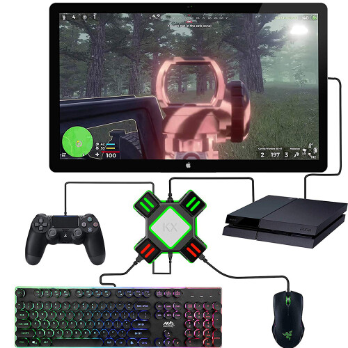 Centro de Comando de Batalha, Conversor Compacto de Mouse e Teclado para Jogos Competitivos, Conectividade com Fio para Jogabilidade Ininterrupta, 2